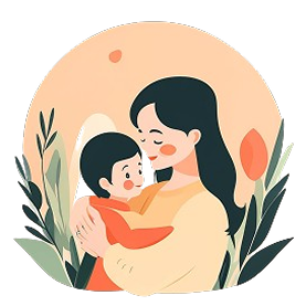 Mother and child illustration